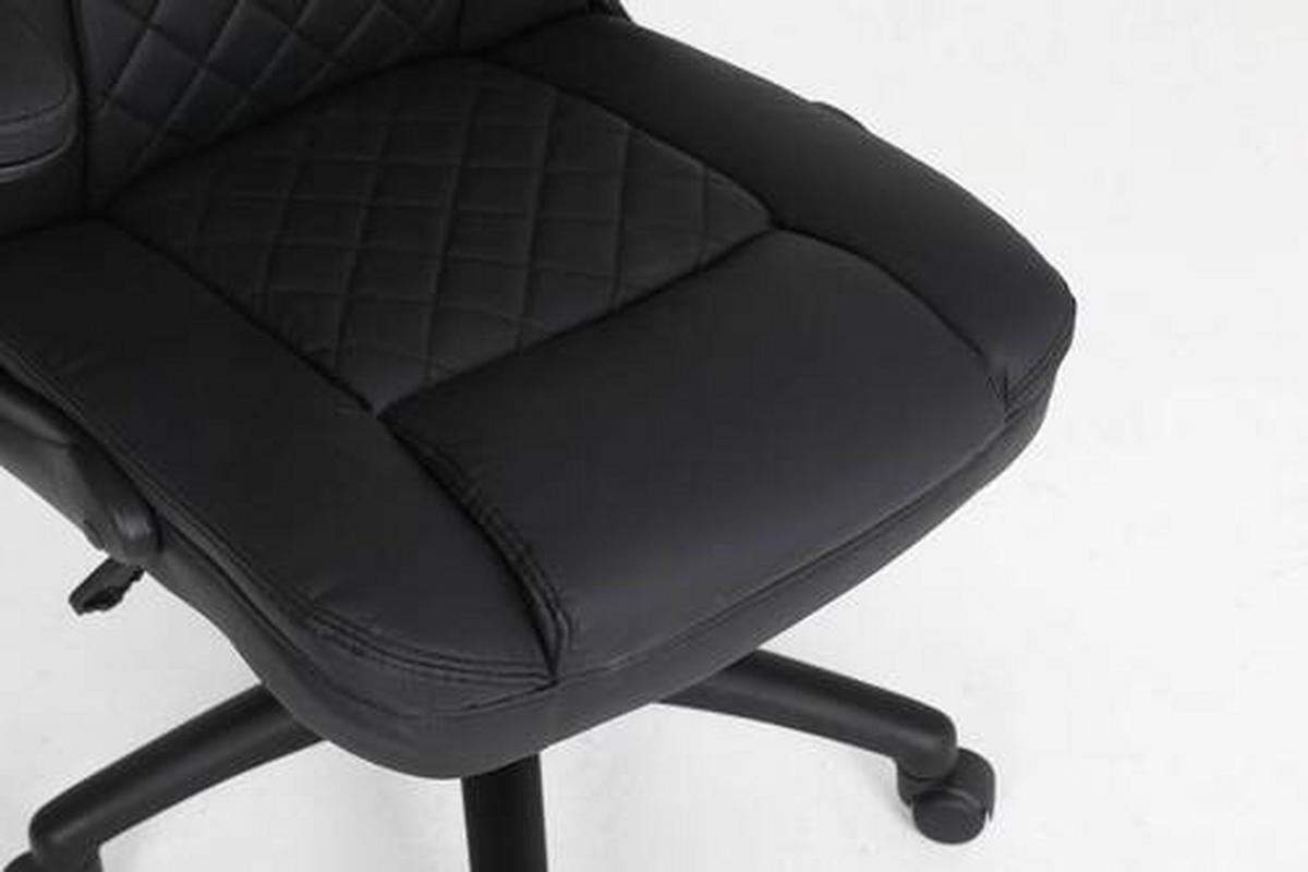 SCAUN DIRECTORIAL  in imitație piele negru  - negru, Design, plastic/metal (63,5/107,5-117/68cm) - Carryhome