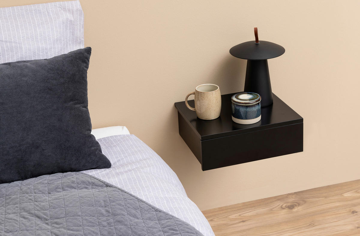 NACHTSCHRANK 37/13/32 cm  - Schwarz, MODERN, Holzwerkstoff (37/13/32cm) - MID.YOU