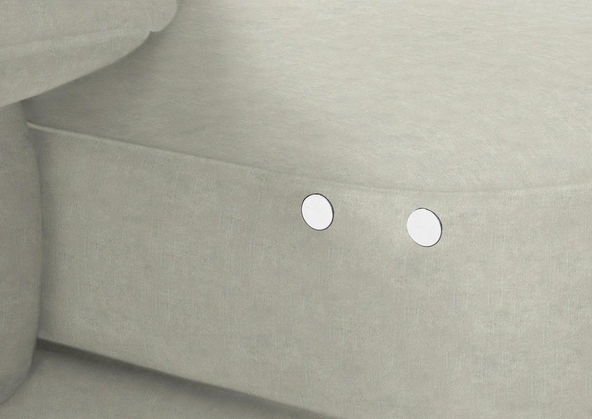 ECKSOFA in Velours Ecru  - Ecru/Schwarz, Design, Textil/Metall (180/310cm) - Dieter Knoll