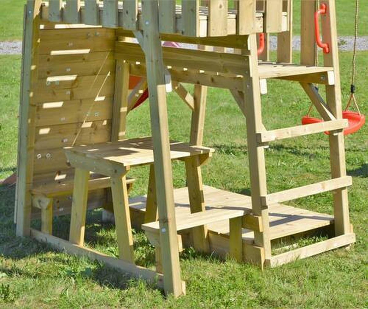 SPIELTURM 340/270/290 cm  - Rot/Naturfarben, KONVENTIONELL, Holz (340/270/290cm) - Ambia Garden