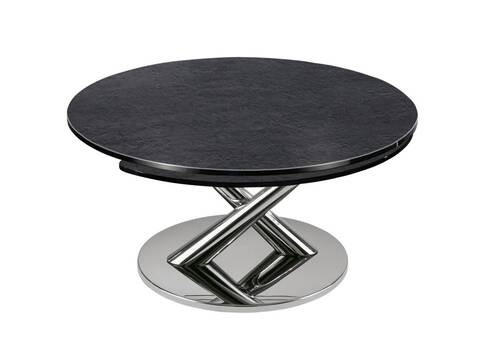 COUCHTISCH Keramik 80-28/40/80 cm rund Anthrazit, Chromfarben  - Chromfarben/Anthrazit, Basics, Keramik/Metall (80-28/40/80cm) - Naos