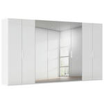 DREHTÜRENSCHRANK 400/223/61 cm,  in Weiß, Weiß Hochglanz, 8-türig  - Weiß Hochglanz/Weiß, Basics, Glas/Holzwerkstoff (400/223/61cm) - Novel