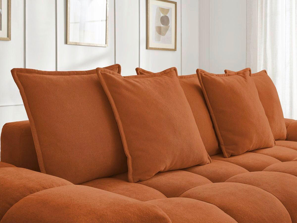 SCHLAFSOFA EVEREST  mit Rücken echt, Armteil links, Armteil rechts Struktur Orange  - Schwarz/Orange, MODERN, Kunststoff/Textil (278/115/90cm)
