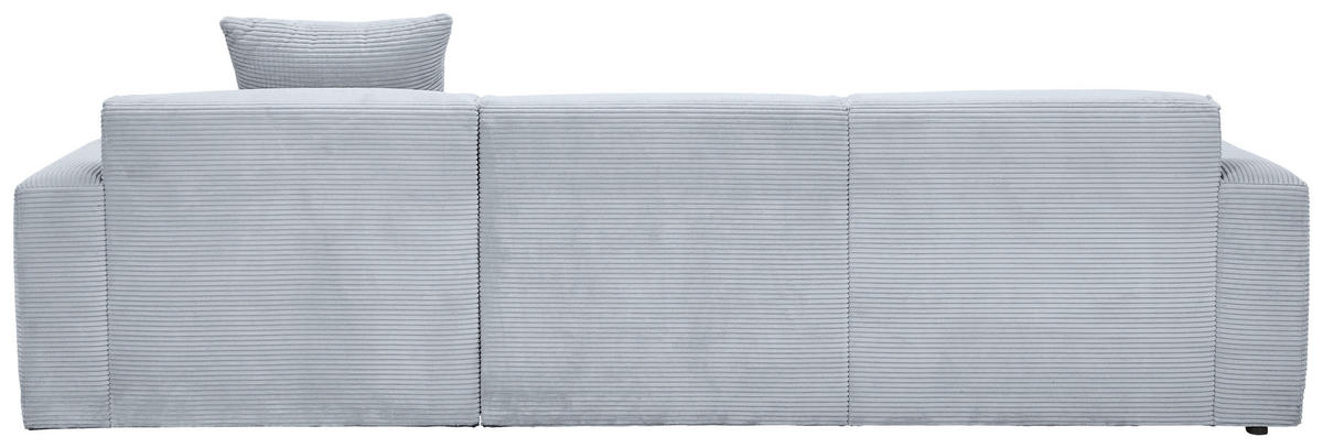 ECKSOFA Grau Cord  - Schwarz/Grau, Design, Kunststoff/Textil (303/196cm) - Livetastic