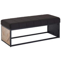 GARDEROBENBANK - Schwarz, MODERN, Holz/Textil (105/40/40cm) - MID.YOU