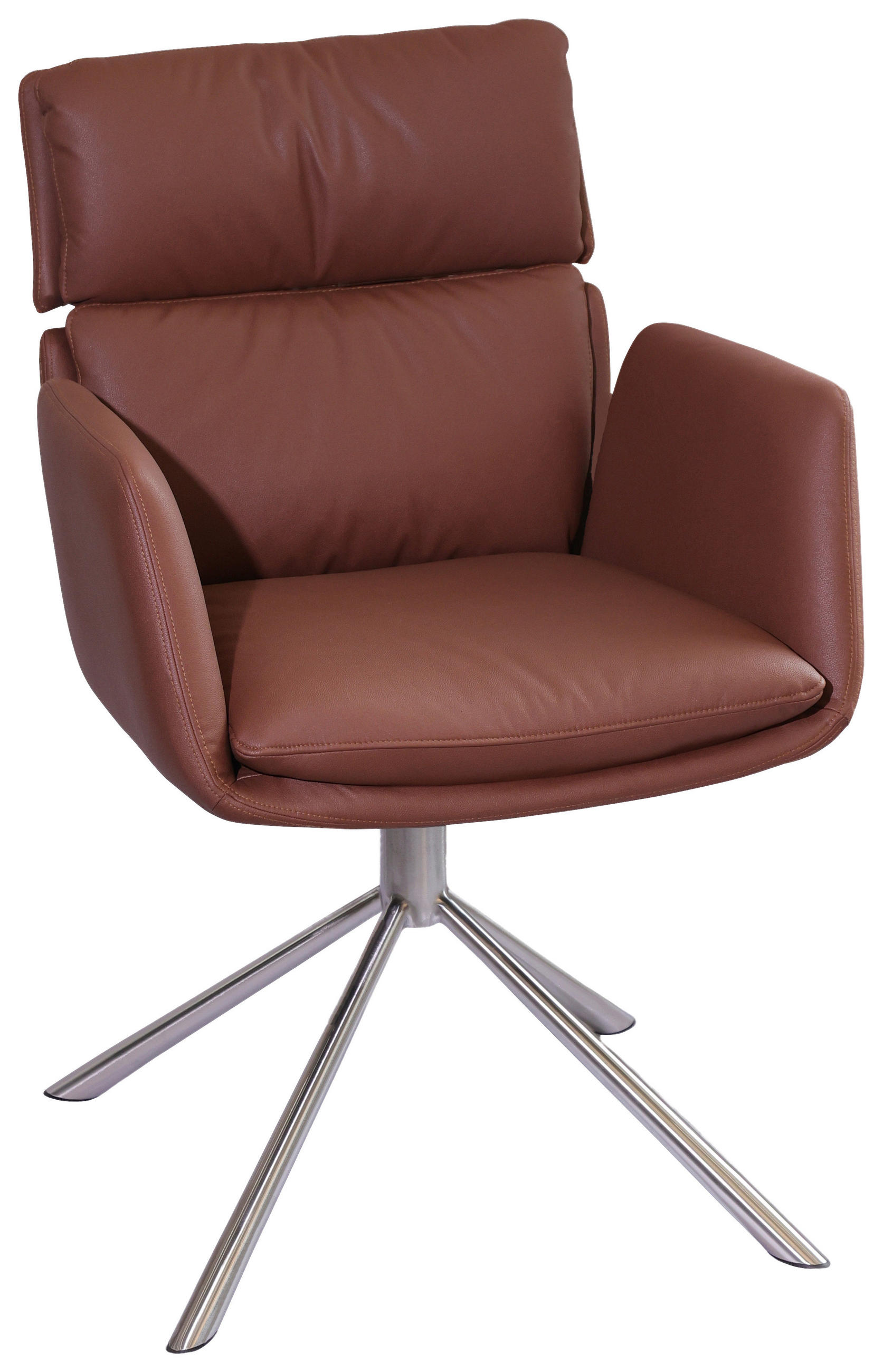 ARMLEHNSTUHL  Stoffauswahl, Sitzfläche 360° drehbar Mikrofaser  Edelstahlfarben, Rostfarben  - Edelstahlfarben/Rostfarben, Design, Textil/Metall (60/92/67cm) - Novel