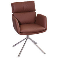 ARMLEHNSTUHL  Stoffauswahl, Sitzfläche 360° drehbar Mikrofaser  Edelstahlfarben, Rostfarben  - Edelstahlfarben/Rostfarben, Design, Textil/Metall (60/92/67cm) - Novel