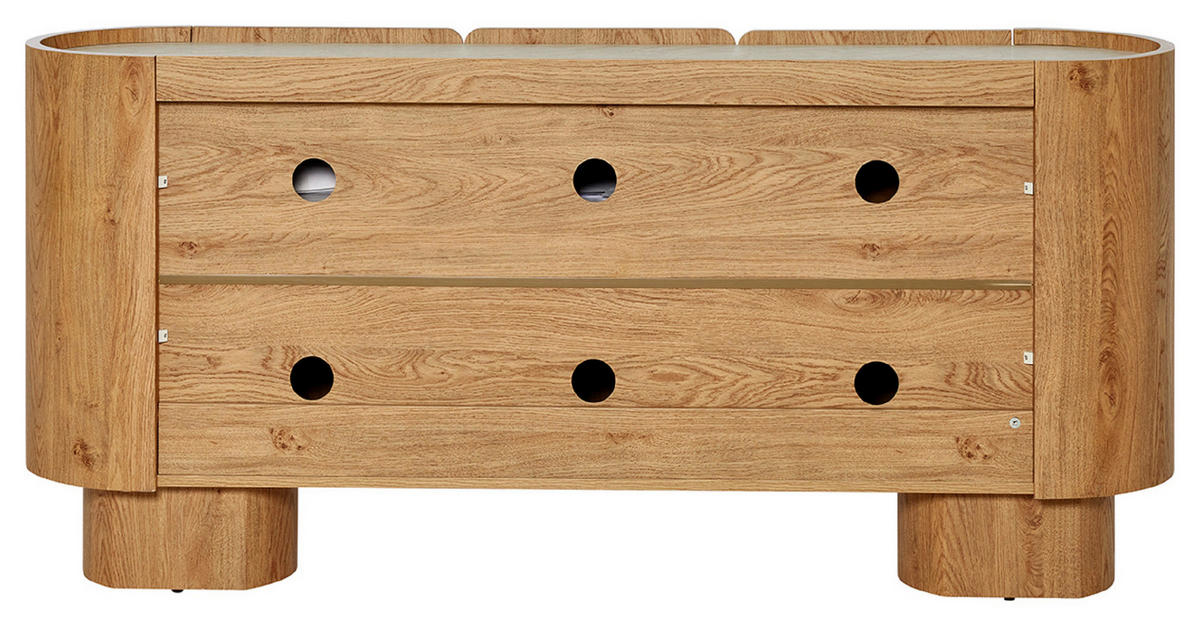 SIDEBOARD 160/74/38 cm  in Weiss, Eichefarben  - Weiss/Eichefarben, Modern, Holzwerkstoff (160/74/38cm) - Livetastic