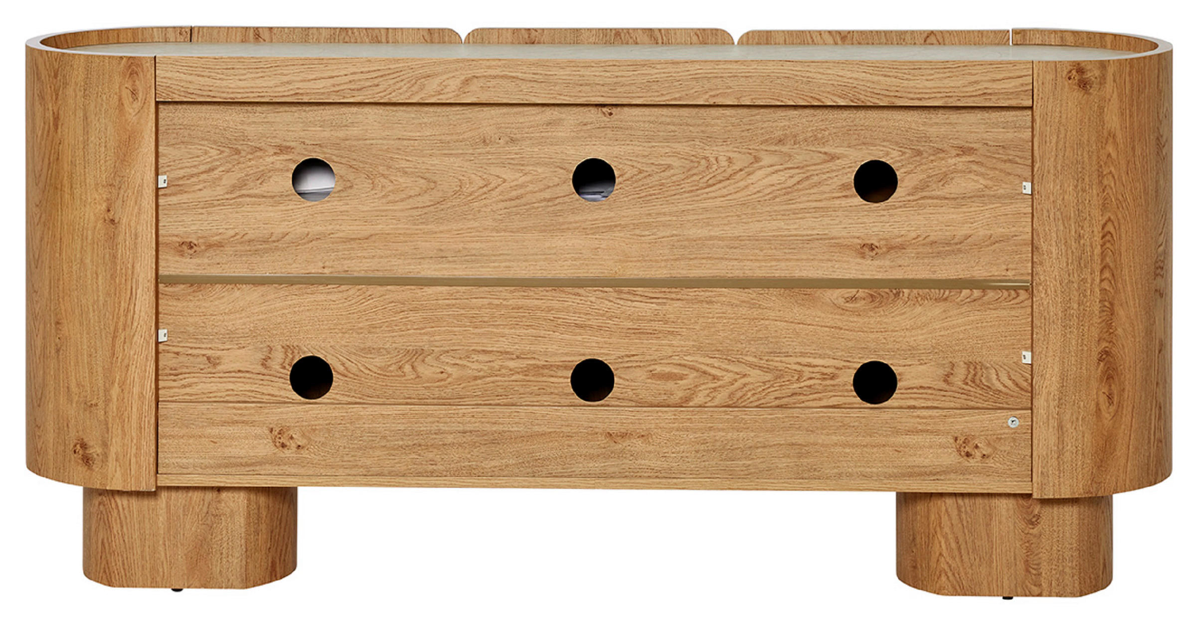 Thumbnail - Livetastic Sideboard Circo, Weiß, Eiche, Holzwerkstoff, Marmoroptik, 3 Fächer, 160x74x38 cm, stehend, Schlafzimmer, Schl...