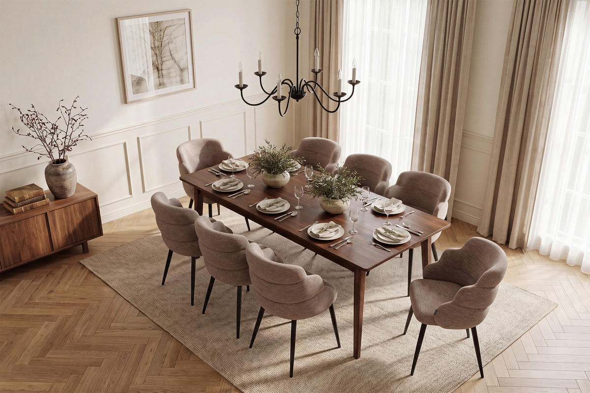 VIERFUßSTUHL - Taupe/Schwarz, MODERN, Holz/Textil (60,5/82/61cm) - Livetastic