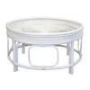 COUCHTISCH Rattan massiv 75/75/41 cm rund Weiß  - Weiß, Design, Holz (75/75/41cm) - MID.YOU