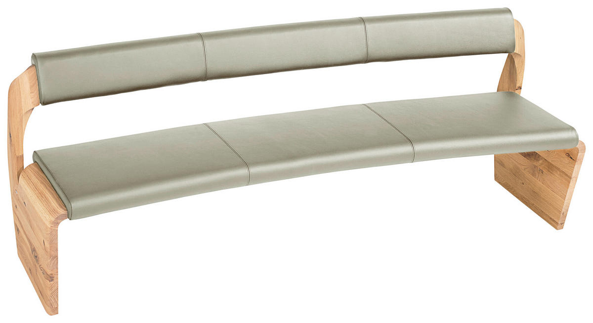 SITZBANK 207/84/70 cm  in Eichefarben, Grauweiß  - Eichefarben/Grauweiß, Natur, Leder/Holz (207/84/70cm) - Voglauer