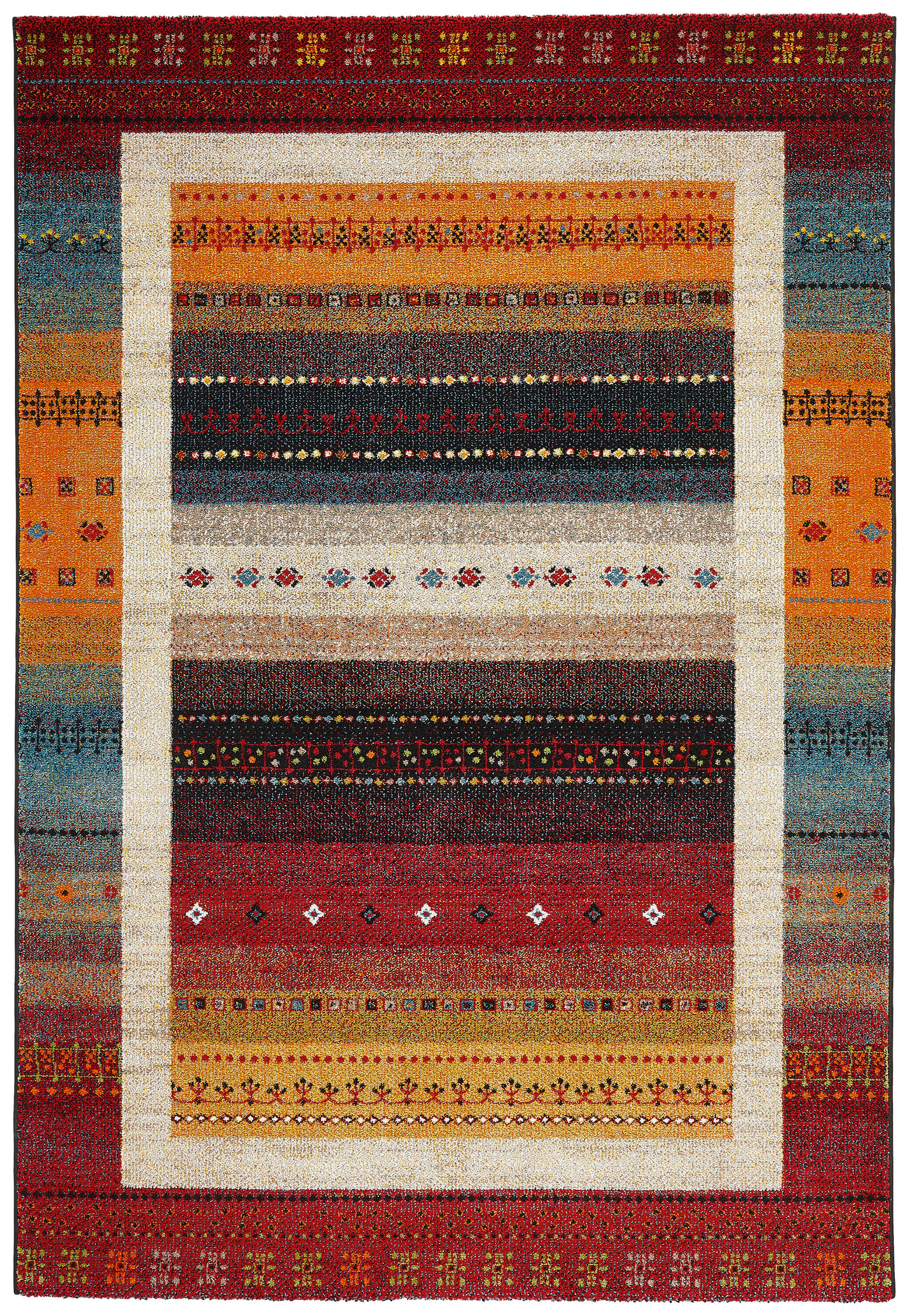 WEBTEPPICH 67/130 cm Cassandra Multicolor, Rot  - Rot/Multicolor, KONVENTIONELL, Textil (67/130cm) - Novel