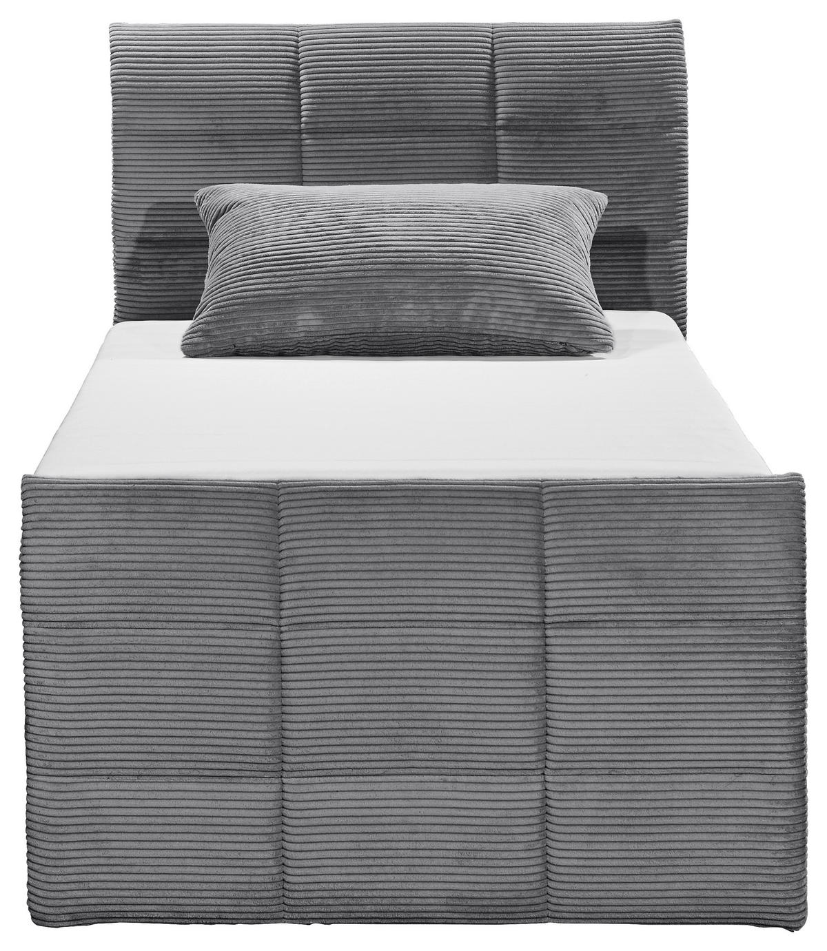 BOXSPRINGBETT 100/200 cm  in Dunkelgrau  - Dunkelgrau/Schwarz, Modern, Holzwerkstoff/Kunststoff (100/200cm) - MID.YOU