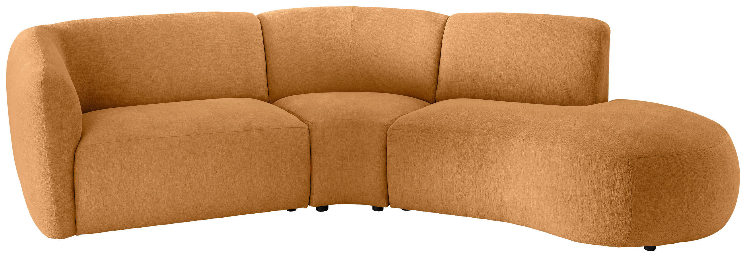 ECKSOFA in Mikrofaser Goldfarben  - Goldfarben/Schwarz, Modern, Kunststoff/Textil (276/182cm) - Livetastic