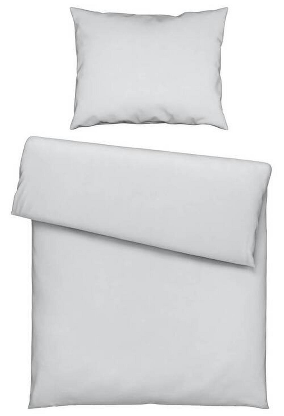 BETTWÄSCHESET Satin 160/210 cm  65 cm/100 cm  - Silberfarben, Basics, Textil (160/210cm) - Novel