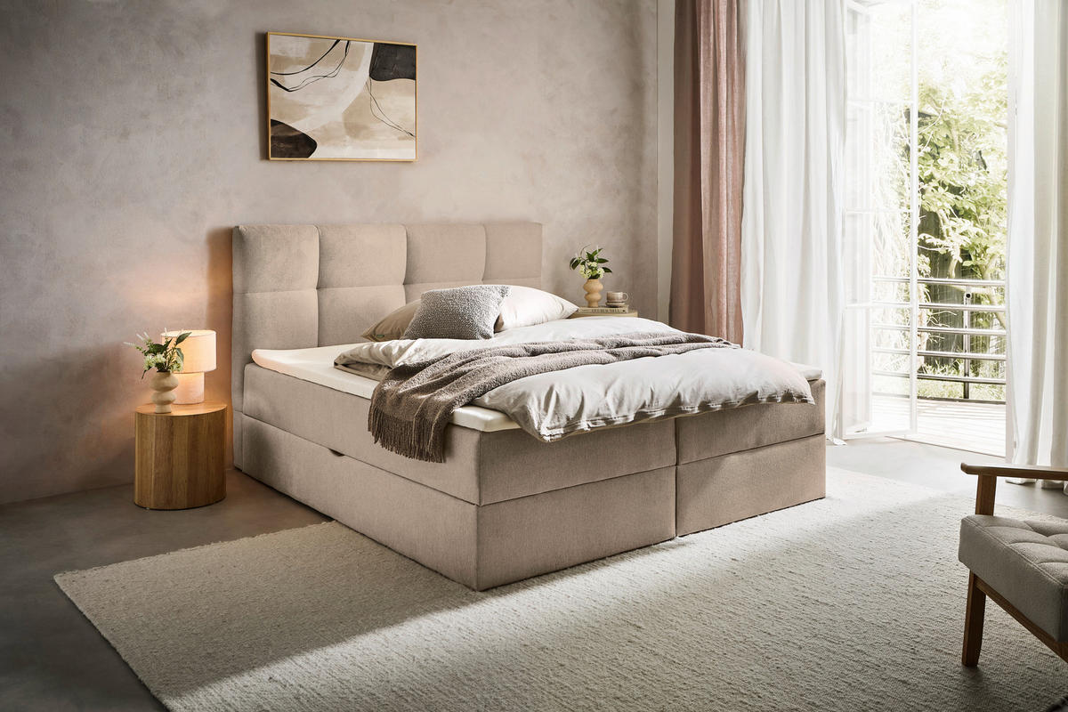 BOXBETT 180/200 cm  in Taupe  - Taupe, KONVENTIONELL, Textil (180/200cm) - Boxxx