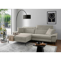 ECKSOFA Struktur Silberfarben  - Silberfarben/Schwarz, Konventionell, Textil/Metall (178/300cm) - Livetastic