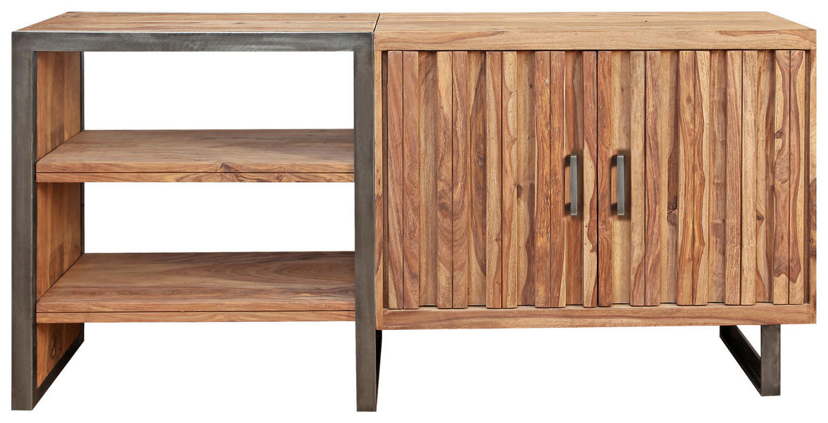 COMODĂ 156/75/40 cm  - culoare lemn sheesham/culoare natur, Modern, metal/lemn (156/75/40cm) - MID.YOU