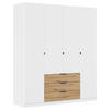 KLEIDERSCHRANK in Weiss, Eiche Artisan  - Weiss/Eiche Artisan, Basics, Holzwerkstoff/Metall (181/210/54cm) - Boxxx