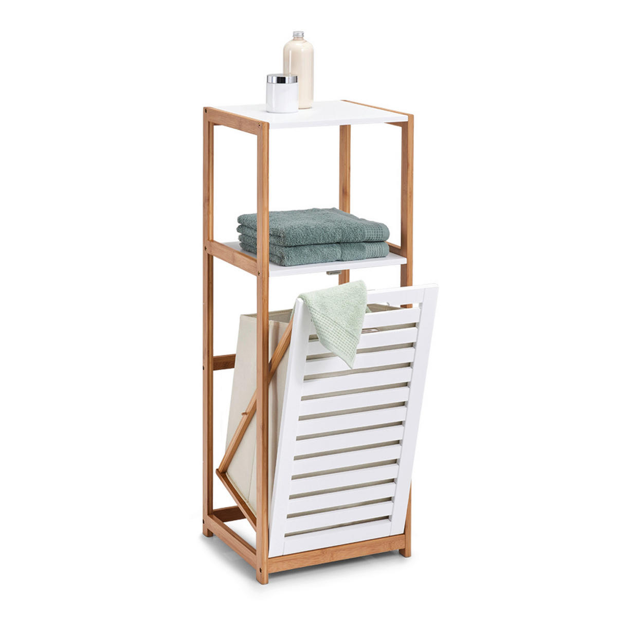 STANDREGAL  Naturfarben, Weiß  - Naturfarben/Weiß, Basics, Holz (36,3/33/98cm) - Zeller Present