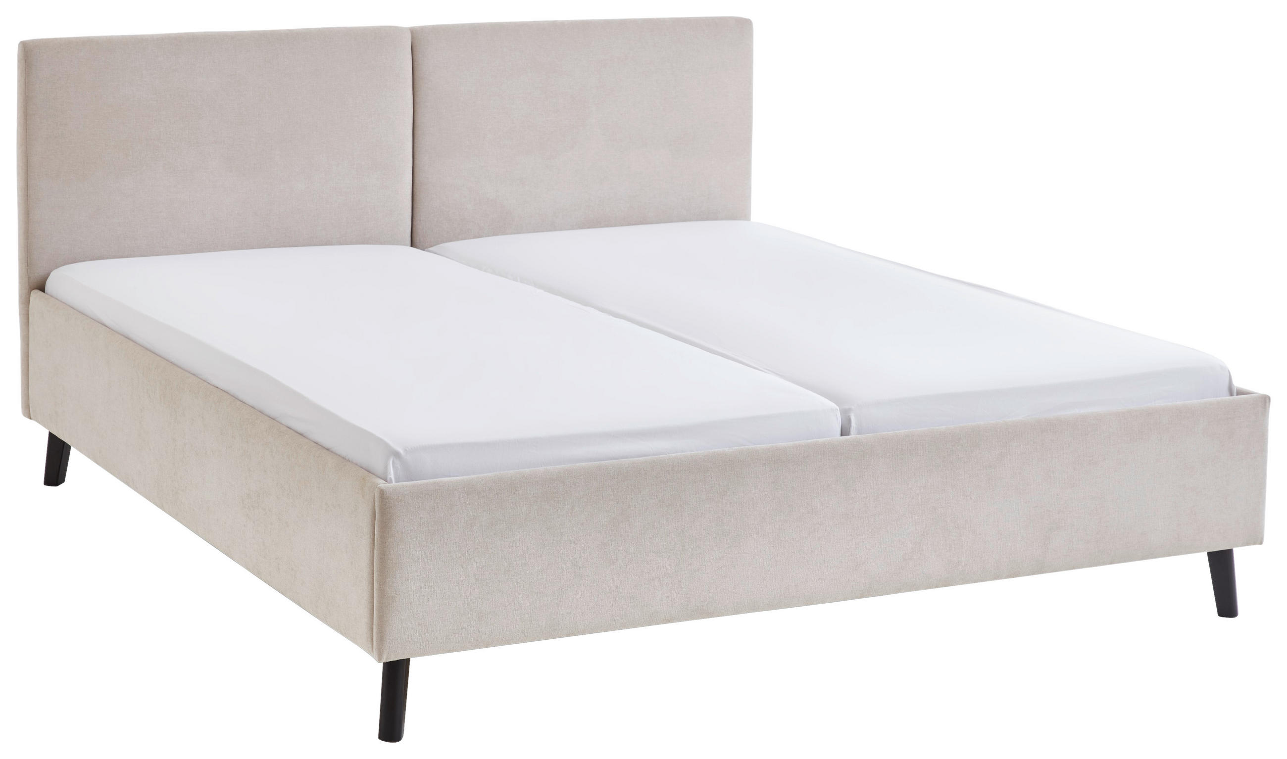 POLSTERBETT 160/200 cm,  in Beige,  - Beige/Schwarz, Basics, Holz/Textil (160/200cm) - Boxxx