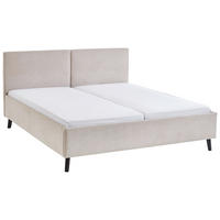 POLSTERBETT 180/200 cm,  in Beige,  - Beige/Schwarz, Basics, Holz/Textil (180/200cm) - Boxxx