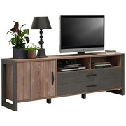 TV-ELEMENT in Dunkelgrau, Kieferfarben - Dunkelgrau/Schwarz, Trend, Holzwerkstoff/Kunststoff (189,5/67,8/43,1cm) - Carryhome