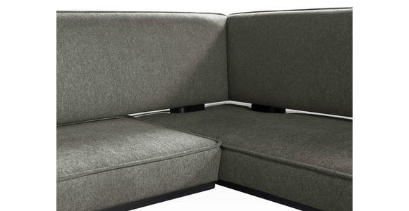 ECKBANK 235/165 cm Webstoff Schwarz, Dunkelgrau Buche massiv - Dunkelgrau/Schwarz, Basics, Holz/Textil (235/165cm) - Carryhome