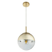 ZÁVĚSNÉ SVÍTIDLO, 20/120 cm  - průhledné/barvy zlata, Design, kov/sklo (20/120cm) - Globo