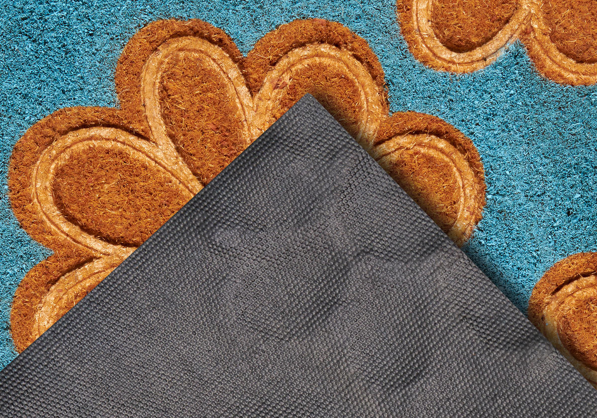KOKOSMATTE  45/75 cm  Hellblau, Hellbraun  - Hellbraun/Hellblau, Basics, Naturmaterialien/Kunststoff (45/75cm)