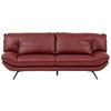 3-SITZER-SOFA in Echtleder Bordeaux  - Bordeaux/Schwarz, Design, Leder/Metall (226/95/95cm) - Celina
