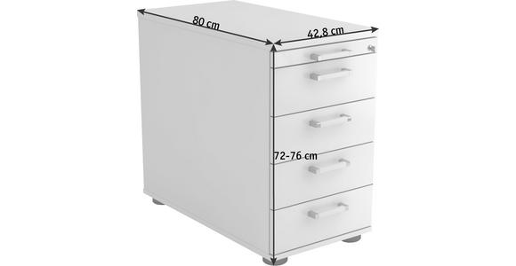 ANSTELLCONTAINER 42,8/72-76/80 cm  - Chromfarben/Buchefarben, KONVENTIONELL, Holzwerkstoff/Kunststoff (42,8/72-76/80cm) - Venda