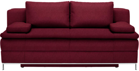 BOXSPRINGSOFA Centa in Webstoff Bordeaux  - Chromfarben/Bordeaux, Design, Textil/Metall (200/93/107cm) - Novel
