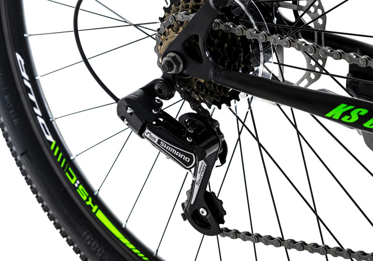 MOUNTAINBIKE 26 Zoll  - Schwarz/Grün, Basics, Metall (134/20,5/74cm) - KS Cycling