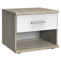 NACHTSCHRANK 46/38/40 cm  - Alufarben/Schwarz, KONVENTIONELL, Holzwerkstoff/Kunststoff (46/38/40cm) - Boxxx