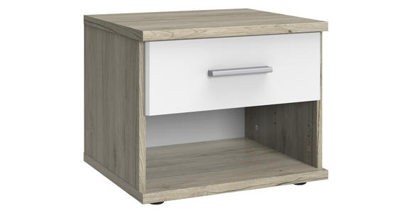 NACHTSCHRANK 46/38/40 cm - Alufarben/Schwarz, KONVENTIONELL, Holzwerkstoff/Kunststoff (46/38/40cm) - Carryhome