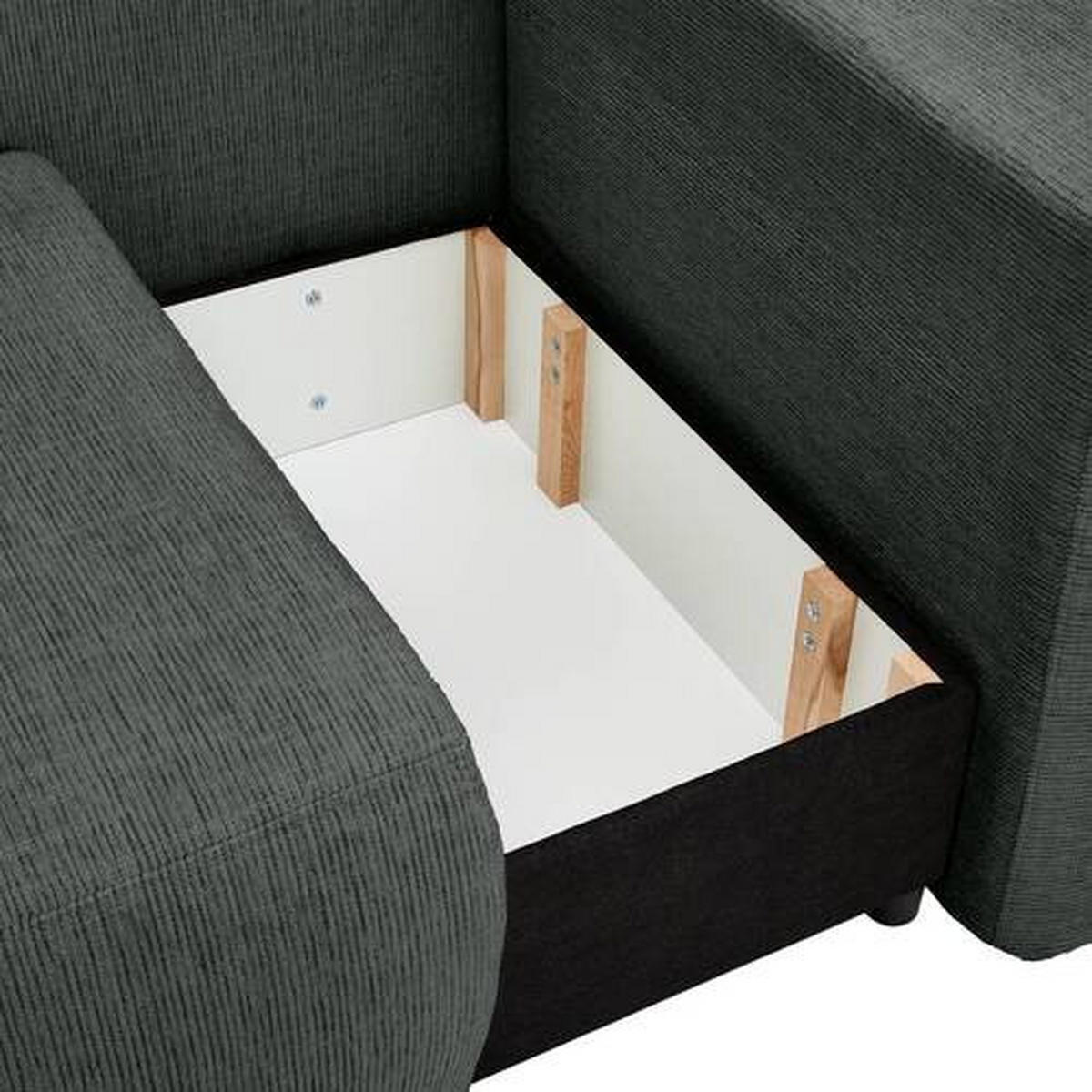 CHAISELONGUE Chenille Anthrazit  - Anthrazit/Schwarz, KONVENTIONELL, Kunststoff/Textil (171/73/93cm) - Carryhome