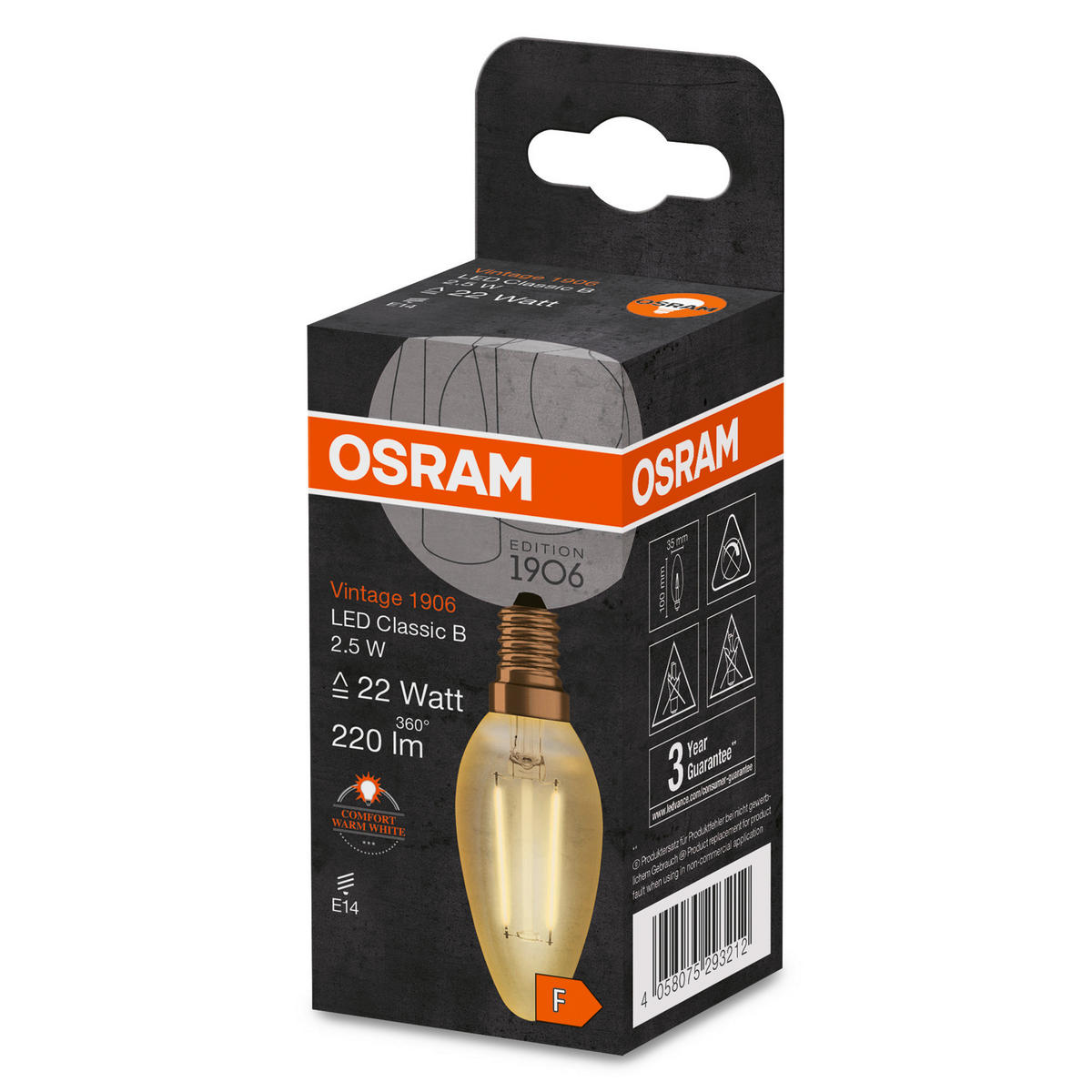 LED-LEUCHTMITTEL   E14 2,5 W 220 lm 2 Stück  - Goldfarben, Basics, Glas (3,5/10cm) - Osram