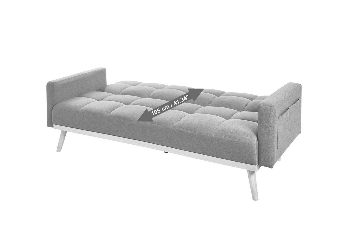SCHLAFSOFA Webstoff Grau  - Eichefarben/Grau, MODERN, Holz/Textil (213/83/83cm) - Livetastic