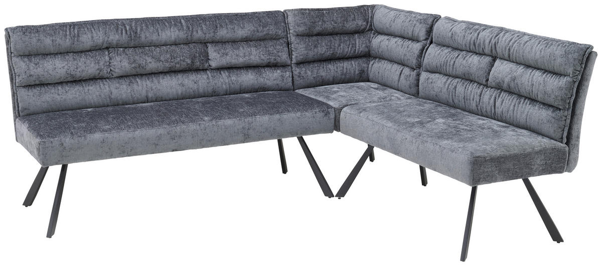 ROHOVÁ LAVICA, sivá - čierna/sivá, Lifestyle, kov/textil (176-214/68/88cm) - Livetastic