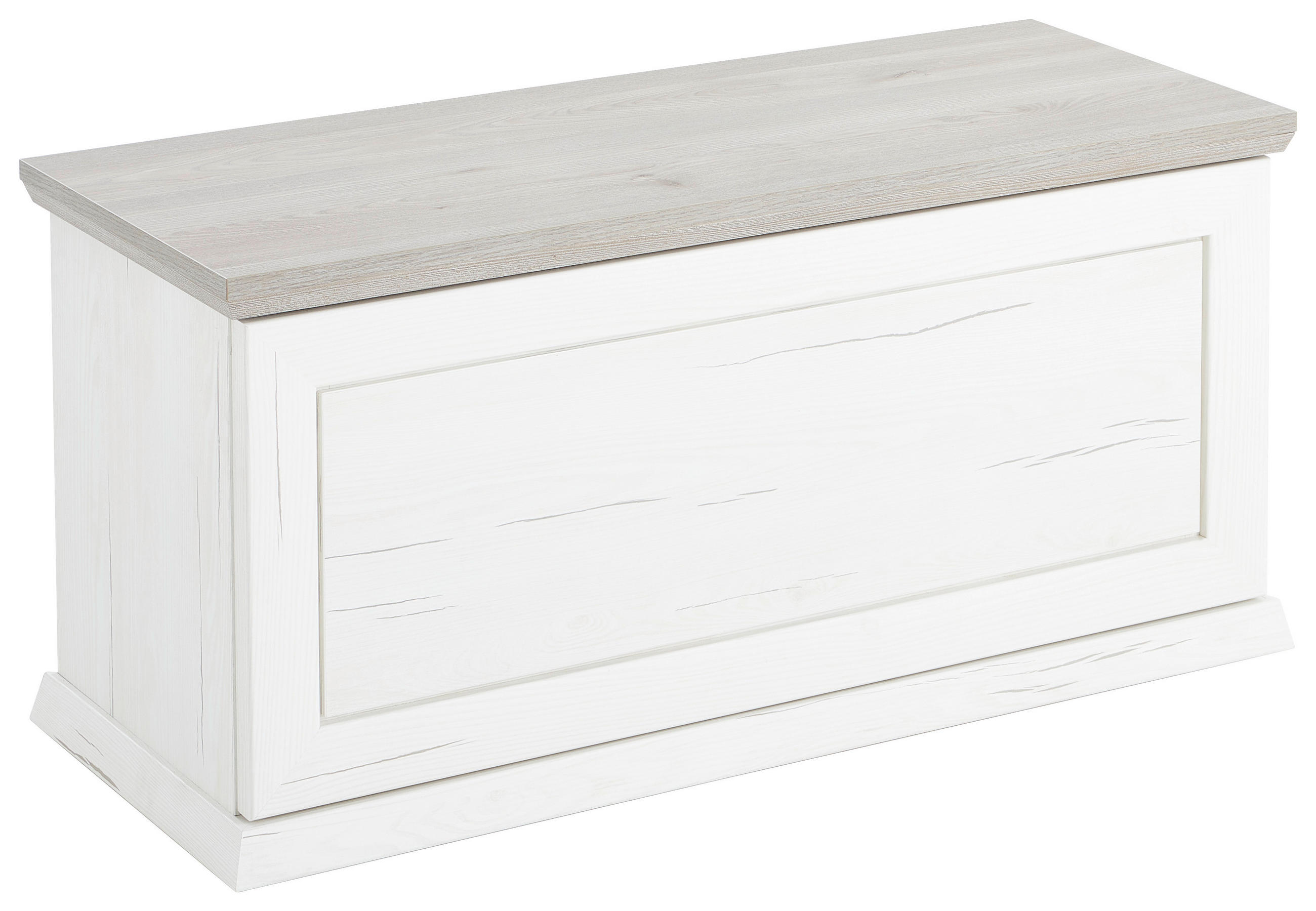 TRUHE Holzwerkstoff - Grau/Pinienfarben, LIFESTYLE, Holzwerkstoff (90/43/38cm) - Hom`in