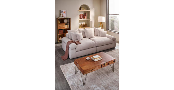BIGSOFA Cord Naturfarben - Schwarz/Naturfarben, Design, Kunststoff/Textil (260/90/140cm) - Ambia Home