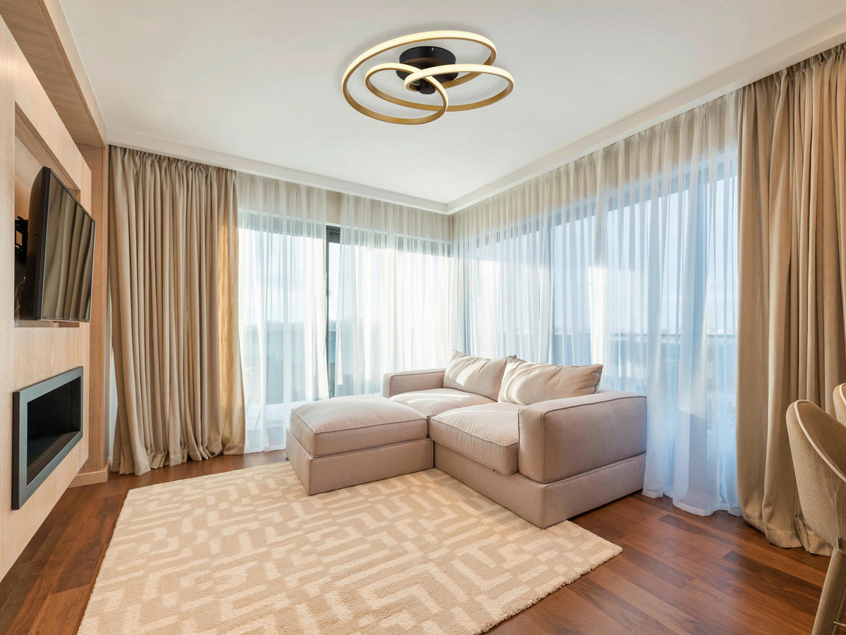 LED-DECKENLEUCHTE  50/16 cm    - Goldfarben/Opal, Design, Kunststoff/Metall (50/16cm) - Globo