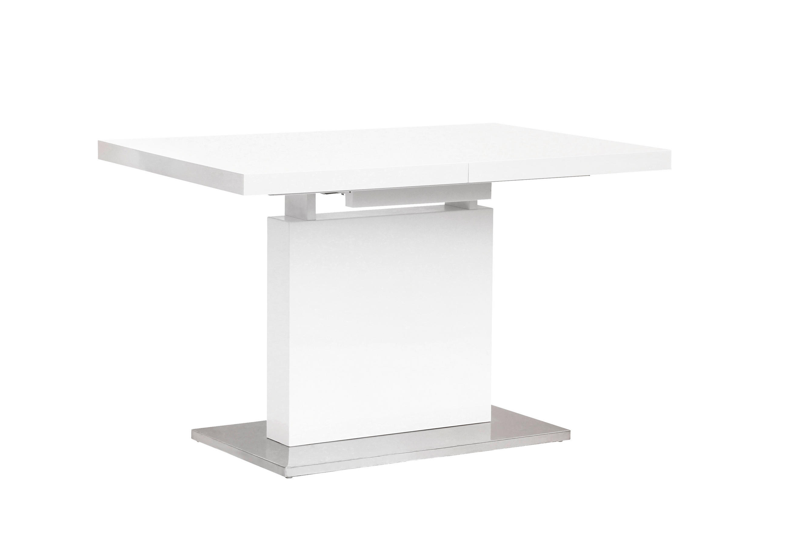 ESSTISCH 120-160/80/76 cm Metall Chromfarben, Weiß Hochglanz rechteckig - Chromfarben/Weiß Hochglanz, Design, Holzwerkstoff/Metall (120-160/80/76cm) - Carryhome