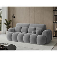 SCHLAFSOFA Bouclé Grau  - Schwarz/Grau, Design, Kunststoff/Textil (256/105/119cm) - MID.YOU