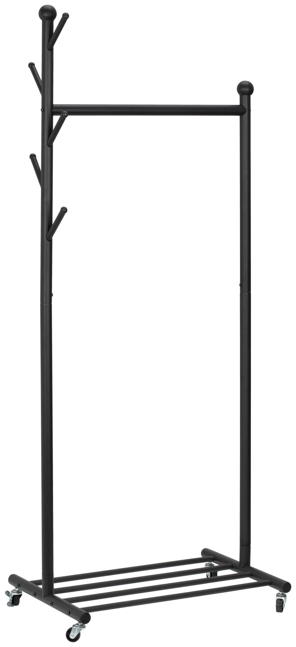 KLEIDERWAGEN in Schwarz 68/170/43 cm   - Schwarz, Modern, Metall (68/170/43cm) - PBJ