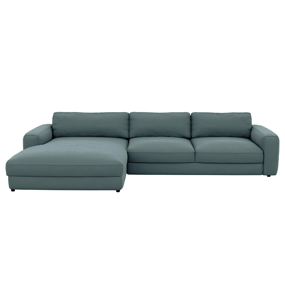 ECKSOFA in Cord Blaugrau  - Blaugrau/Schwarz, MODERN, Textil (176/84/303cm) - Trendmanufaktur