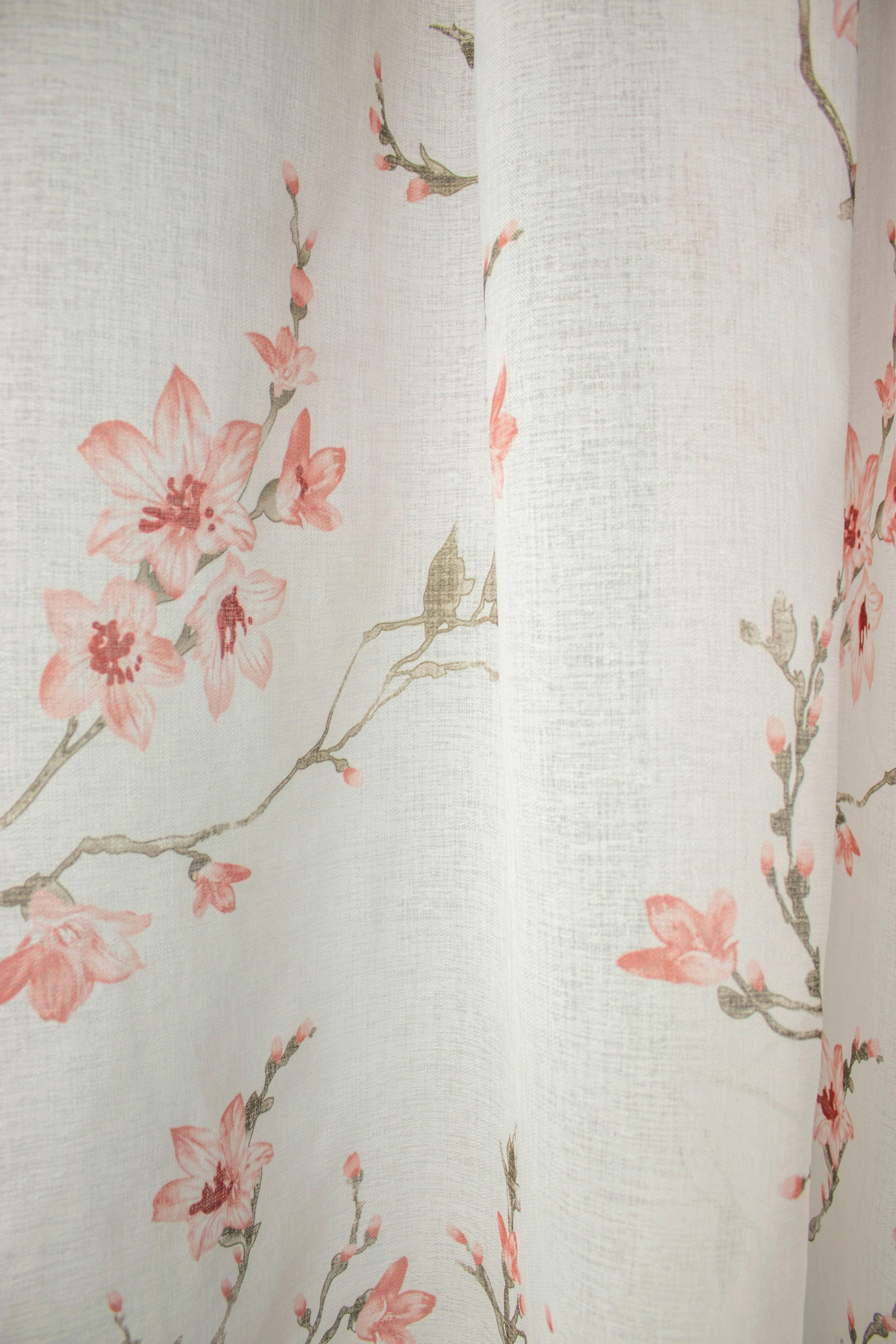 FERTIGVORHANG  halbtransparent   140/245 cm  - Hellrot/Salbeigrün, Natur, Textil (140/245cm)