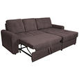 ECKSOFA Braun Chenille  - Schwarz/Braun, KONVENTIONELL, Kunststoff/Textil (232/153cm) - Carryhome